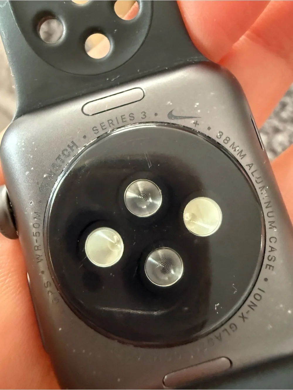 38MM Apple Watch NIKE SERIES 3 with Black Perforated Sport Band